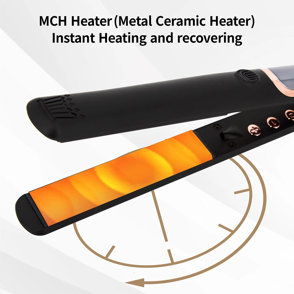 Hair Straighteners Professional Hair Straightener 1 Inch High Temperature Keratin Treatment Flat Iron Hair Curler Dual Voltage Hair Styler 231202