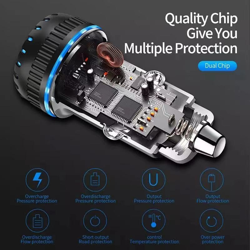 High Speed Dual Ports USB C PD Car Charger 3.1A Chargers Auto Power Adapters For IPhone 13 14 15 Pro Samsung S20 S22 S23 Xiaomi Huawei Andorid phone G