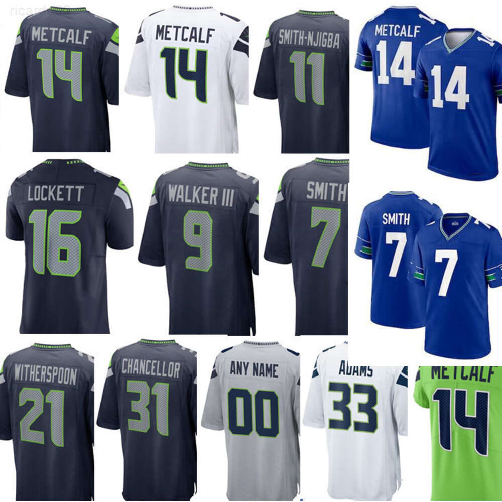 Steve Largent Geno Smith DK Metcalf Uchenna Nwosu Byron Murphy II Jerome Baker Rayshawn Jenkins George Fant Jarran Reed Tyrel Dodson Jason Myers Football Jerseys
