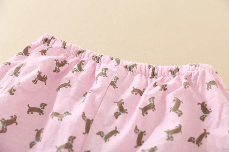 Women's Sleepwear Autumn Winter Pajama Set Dachshund Teckel Two Pieces Brushed Cotton Long Sleeve Full Length Pants Elastic Waist 9903 231201