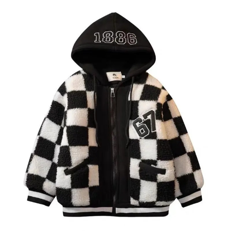 Down Coat 2023 Boys Girls Outerwear Winter Children Fashion Thick Baseball Uniform Jacket Baby Kids Warm Lamb Coats Clothing Teens Tops 231202