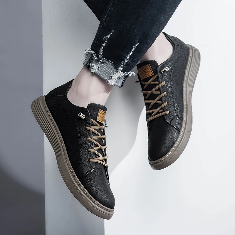 Italian Genuine Leather Casual Lace Up Oxford Outdoor Jogging Office Men's Dress Shoes Large Size 36-47 231201