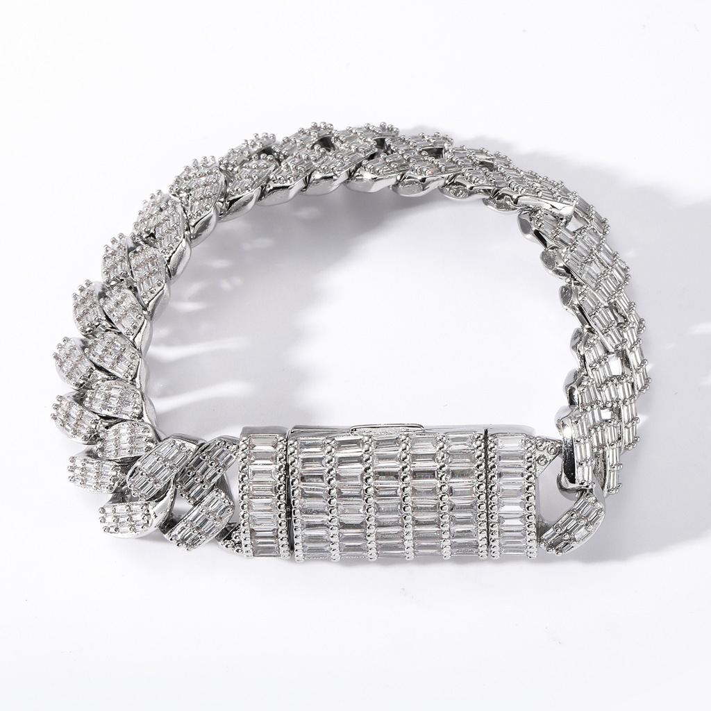 moissanite necklace designer jewelry cuban k Customization Cuban Necklace Full Iced Out Hiphop Chain Pass The Dia Test chain chains for men