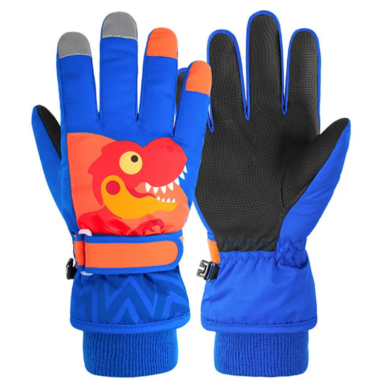 Children's Mittens Winter Ski Gloves for Kids Windproof Children Gloves Plus Velvet Mittens Warm Snowboard Snow Gloves Skiing Riding Boy Mitten 2