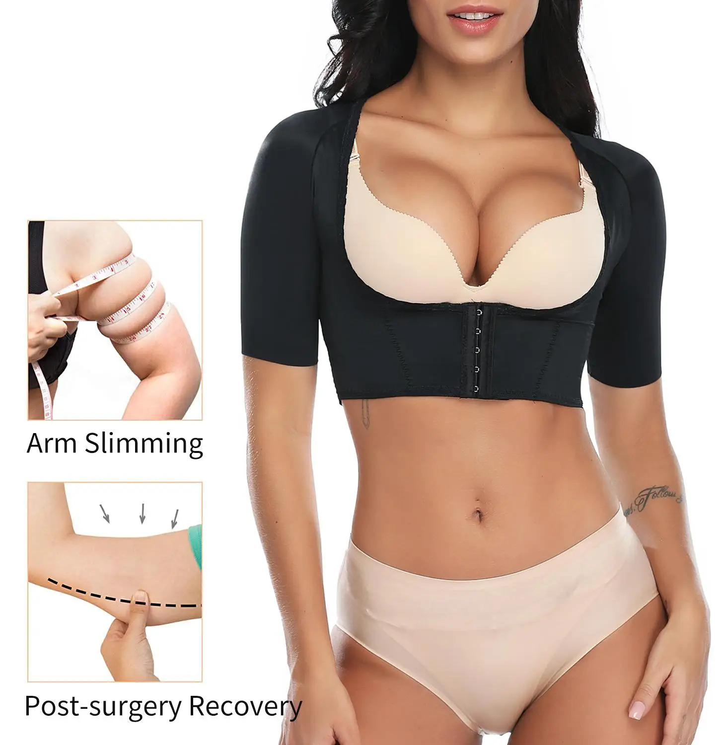 Arm Shaper Women Upper Arm Shaper Post Slimmer Compression Sleeves Humpback Posture Corrector Tops Shapewear for Women 231202