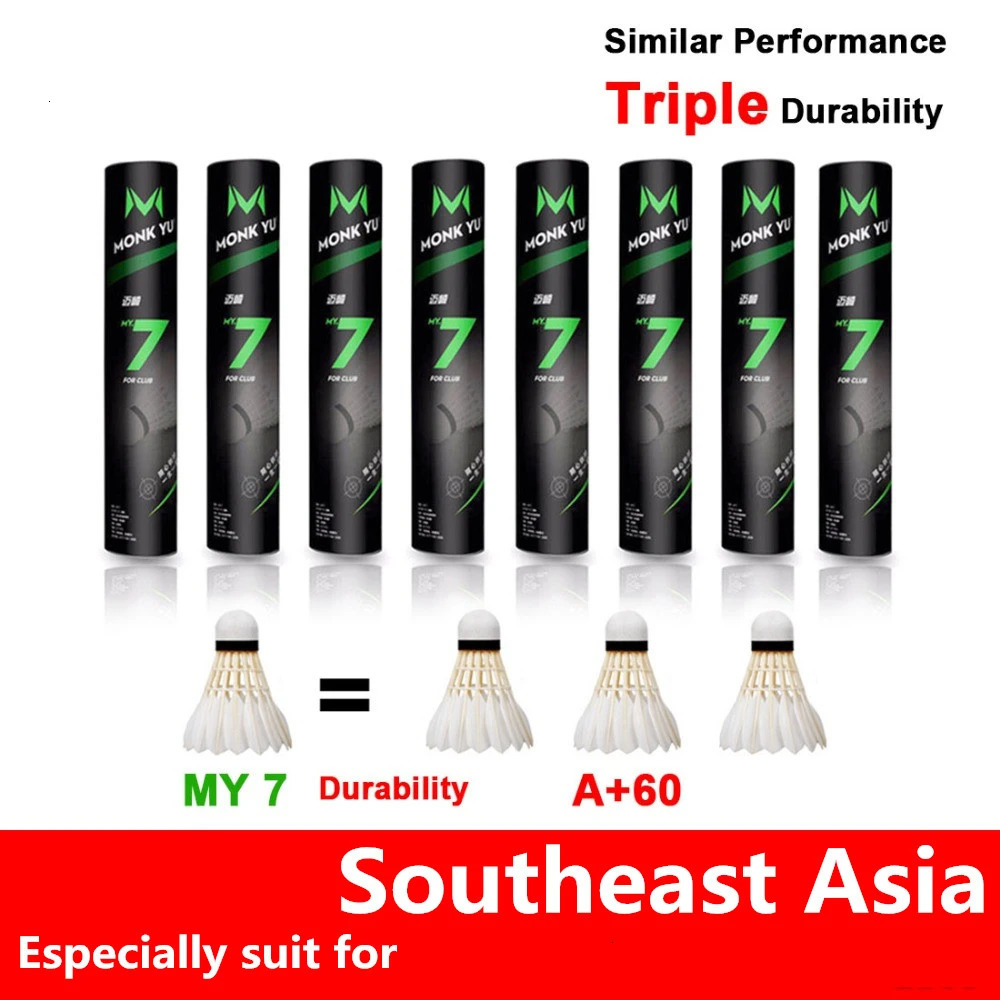 Badminton Shuttlecocks 9tubes/lot Badminton Shuttlecock MY7 Durability 1=3 A60e Goose Feather Flying Stability Durable Cost-effect Birdie LMY7-9SPB 23