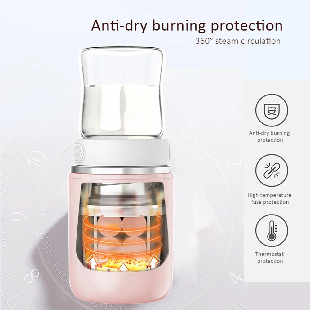 Bottle Warmers Sterilizers# Baby Milk Bottle Warmer Wireless Milk Heater 4 Levels Adjustable Temperature Waterproof Built-in Battery Night Light Adapt