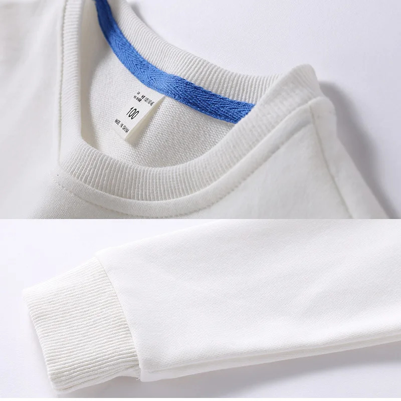 Hoodies Sweatshirts Childrens Hoodies Sweatshirts Girl Kids White Tshirt Cotton Pullover Tops for Baby Boys Autumn Solid Color Clothes 19 Years 231201