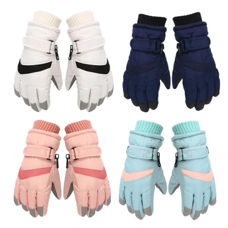 Children's Mittens Kid winter Gloves Waterproof Windproof Fleece Thermal Baby Full Finger Mittens for 4-7 Years Old Children Outdoor Skiing Glove