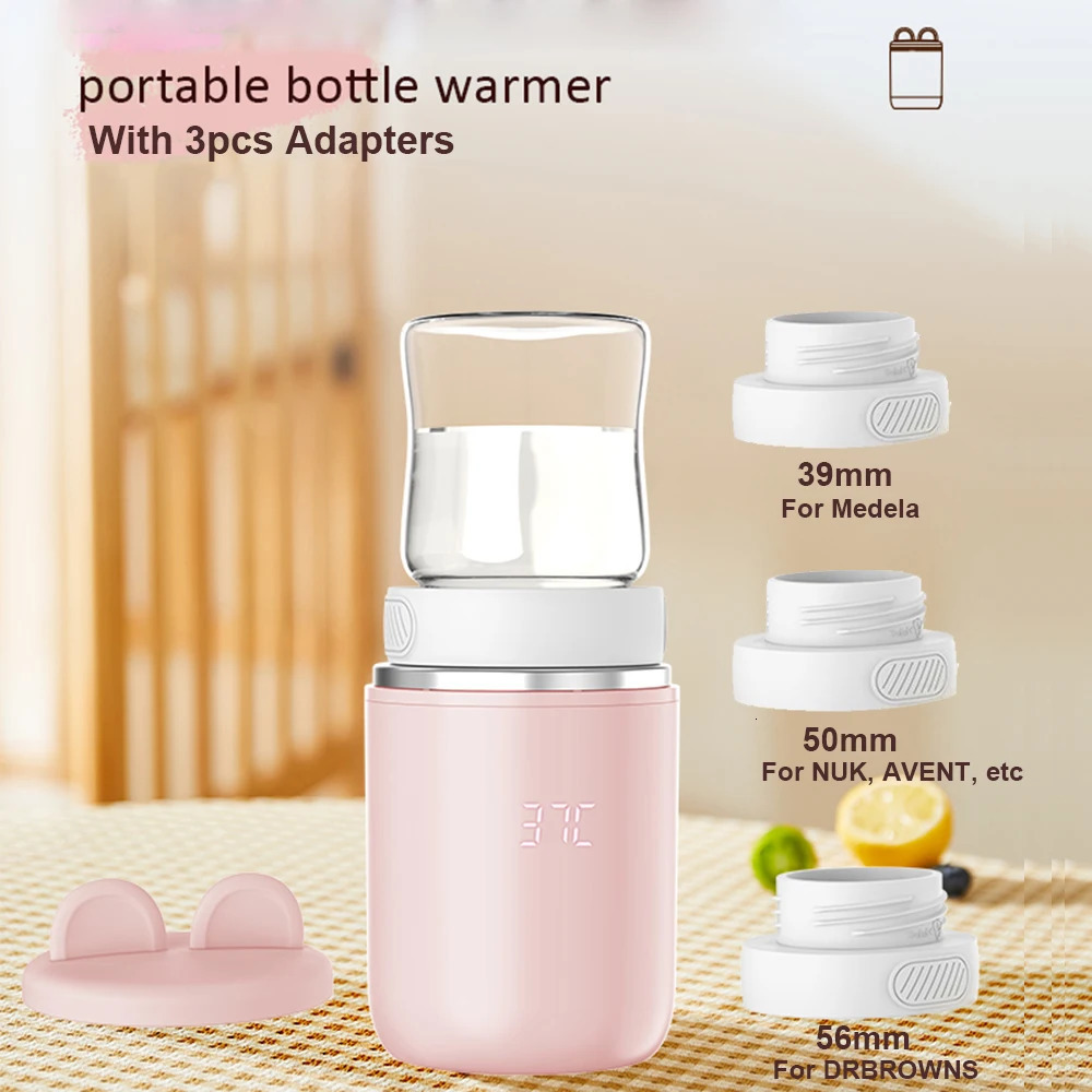 Bottle Warmers Sterilizers# Baby Milk Bottle Warmer Wireless Milk Heater 4 Levels Adjustable Temperature Waterproof Built-in Battery Night Light Adapt