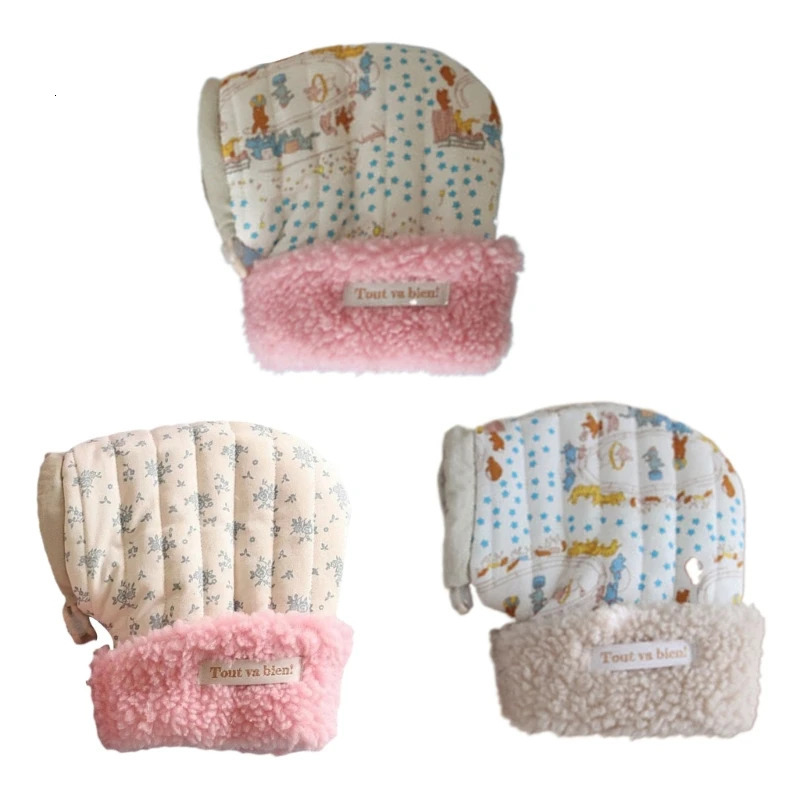 Children's Mittens 1 Pair Plush Lined Scooter Gloves for Children Winter Warm Mittens Kids Bike Gloves Antifreeze Riding Hand Muffs 69HE 231202