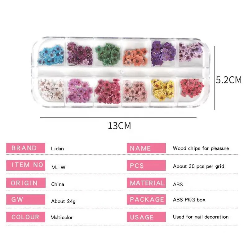 Stickers Decals Nail Art Accessories Sticker About 50pcs in Box Nail Wood Pulp Chips Christmas Colorful Flower Butterfly Sticker Set Halloween 231202
