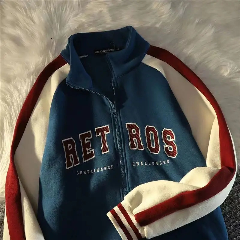 Men's Hoodies Sweatshirts American Trend Retro YK2 Jacket Men and Women Spring and Autumn Loose Cardigan Jacket Casual Sportswear Couple Jacket 2