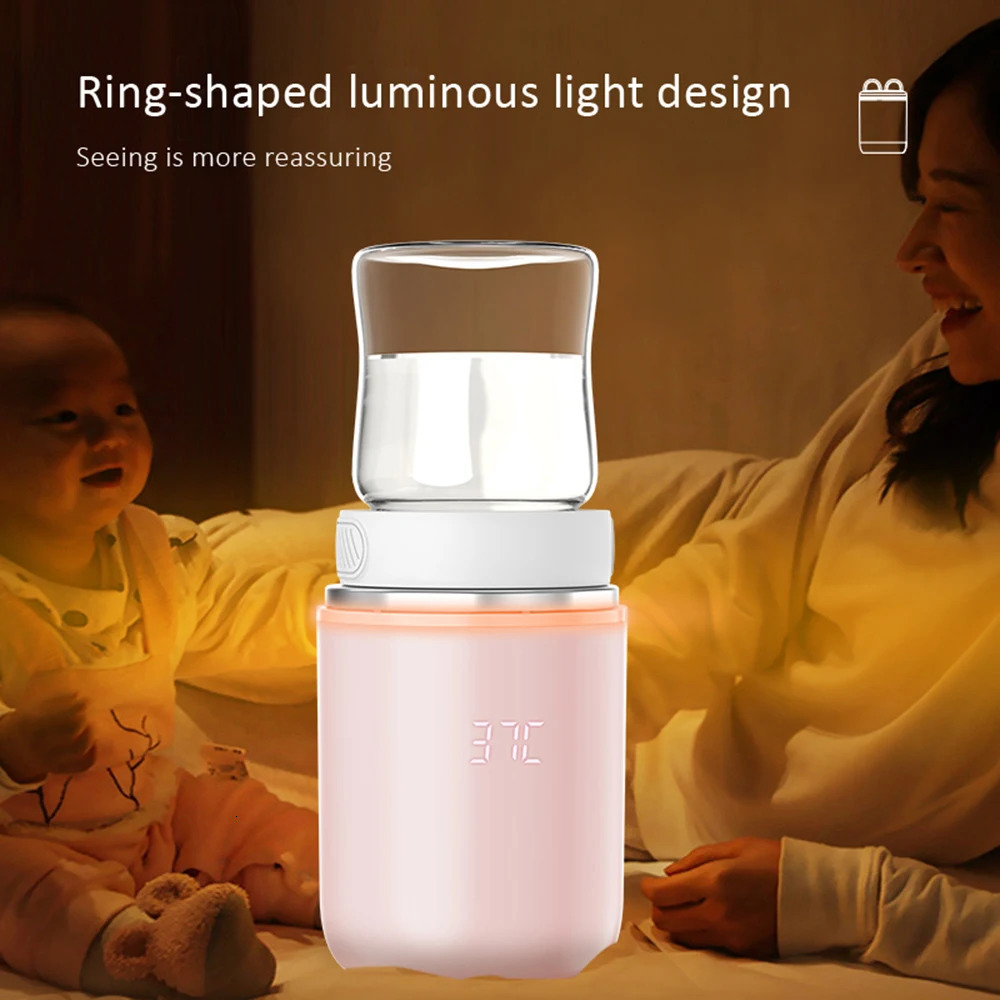 Bottle Warmers Sterilizers# Baby Milk Bottle Warmer Wireless Milk Heater 4 Levels Adjustable Temperature Waterproof Built-in Battery Night Light Adapt