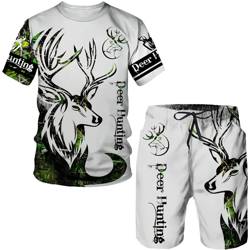 Men's Tracksuits Summer Men's 3D Tiger Print Men's T-shirt Suit Casual Sportswear Streetwear Male Clothing Tracksuit Outfit Shorts 2 Pi