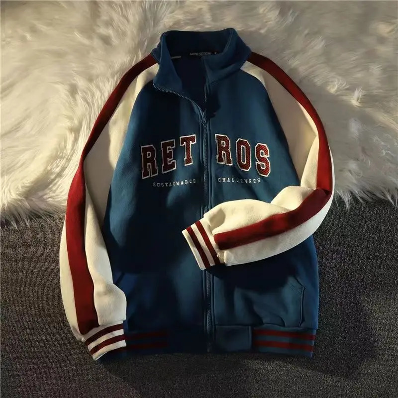 Men's Hoodies Sweatshirts American Trend Retro YK2 Jacket Men and Women Spring and Autumn Loose Cardigan Jacket Casual Sportswear Couple Jacket 2