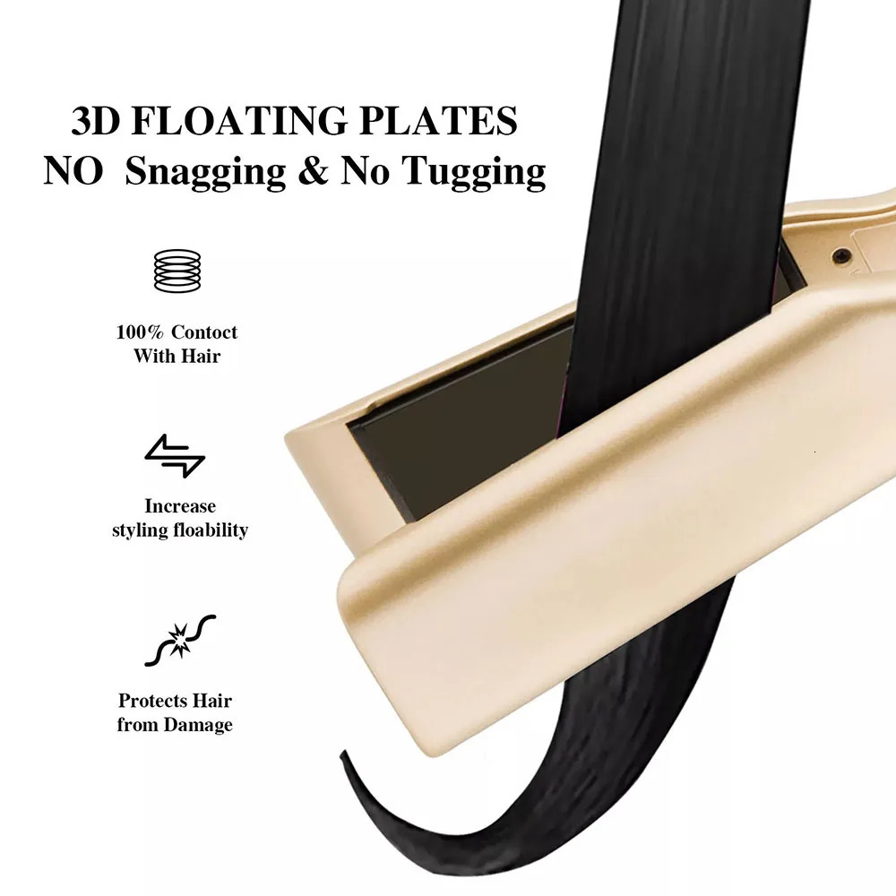 Hair Straighteners Touch Screen MCH Wide Plate Gold Brazilian Keratin Treatment Professional Permanent Flat Iron Hair Straightener 231202