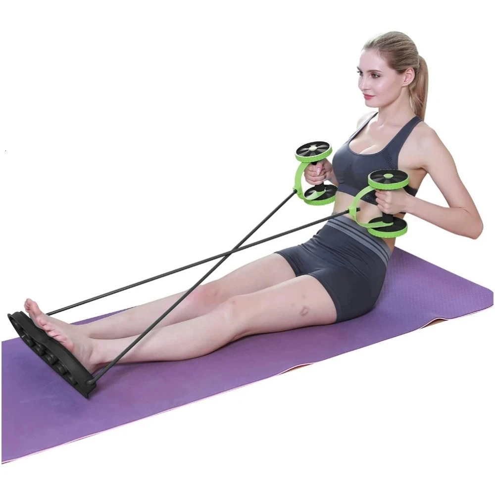 Ab Rollers Multifunctional Abdominal Wheel Exercise With Resistance Band Knee Mat Waist Slimming Train Home Gym Arm Leg Trainer 231202