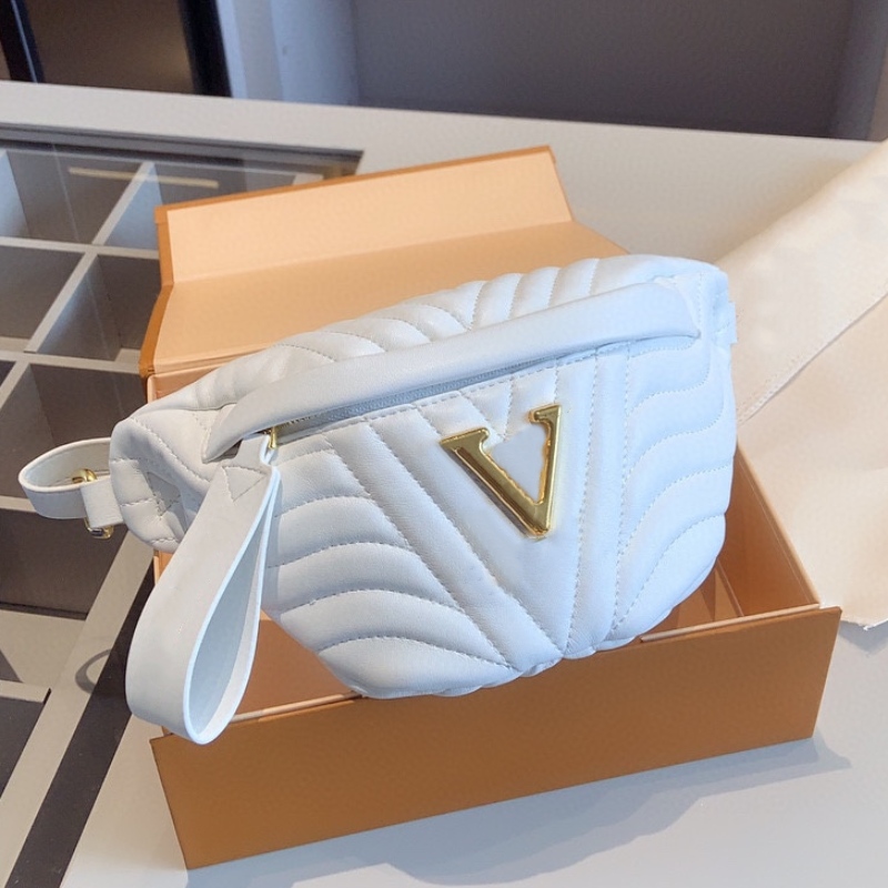 Woman Wave Waist Bag crossbodt belt bag designer shoulder bum bag fashion bumbag phone purse Gold Letter Leather Plain 6 Color 5A Quality 2023