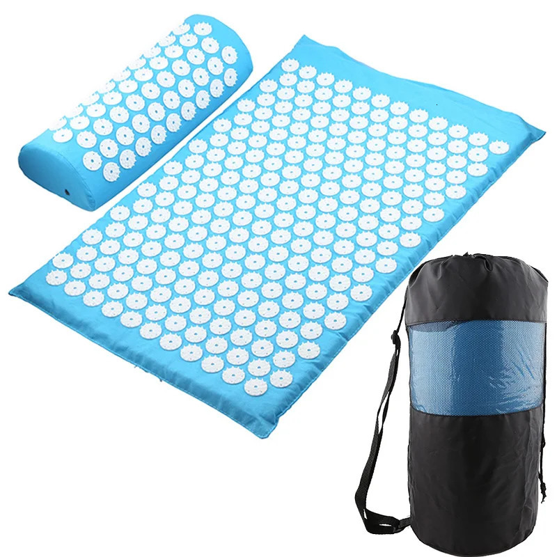 Back Massager Acupressure Mat Head Neck Back Foot Massage Cushion Pillow Yoga Spike Mat Anti-stress Acupuncture pad Needle Massager 231202