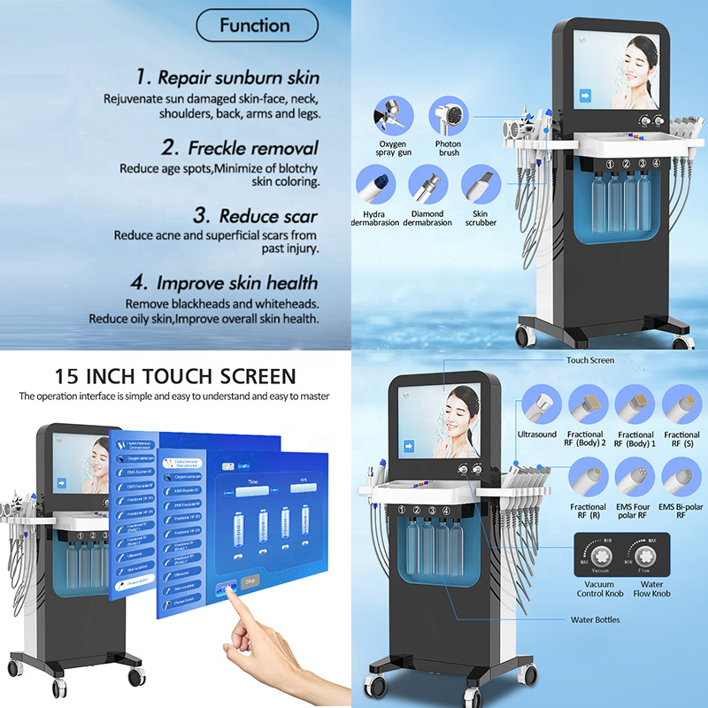 13 In 1 Water Oxygen Jet Machine Microdermabrasion Aqua Peel Machine Aqua Jet Face Beauty Device Beauty Deep Cleaning Skin Rejuvenation Machine