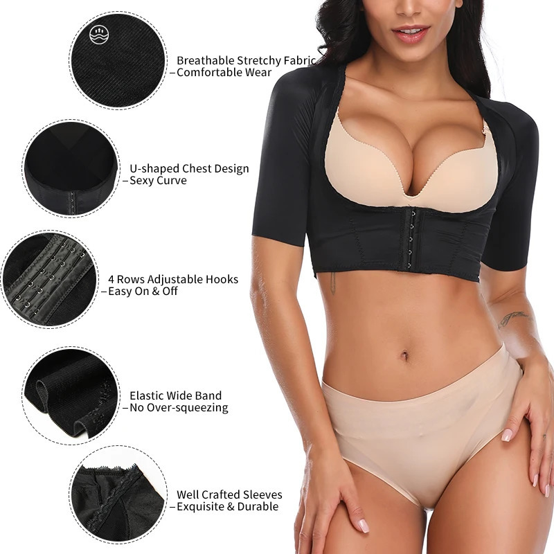 Arm Shaper Women Upper Arm Shaper Post Slimmer Compression Sleeves Humpback Posture Corrector Tops Shapewear for Women 231202