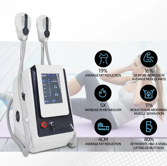 Remarkable Electromagnetic Muscle Training Fat Loss Machine H-EMT Body Shaping Belly Thinning Portable EMS Apparatus with 2 Hadnles