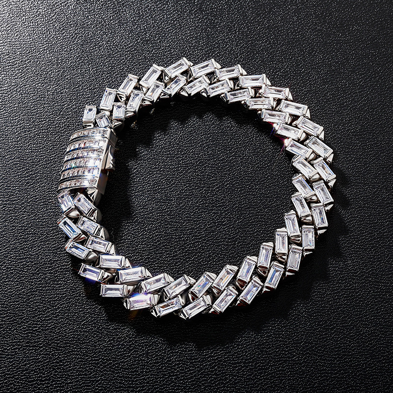 moissanite necklace designer jewelry cuban k Customization Cuban Necklace Full Iced Out Hiphop Chain Pass The Dia Test chain chains for men