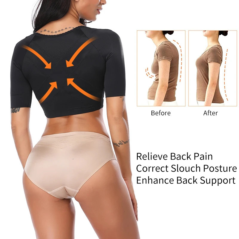 Arm Shaper Women Upper Arm Shaper Post Slimmer Compression Sleeves Humpback Posture Corrector Tops Shapewear for Women 231202