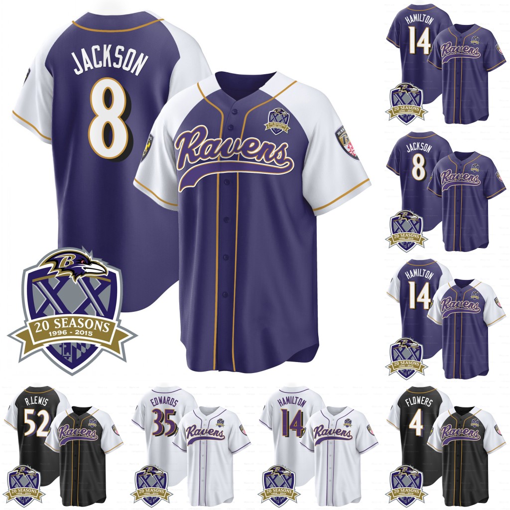 Lamar Jackson Raven Baseball Jerseys Marlon Humphrey Gus Edwards Justin Tucker Marcus Williams Mark Andrews Kyle Hamilton Tyler Huntley Justice Hill Tylan Wallace
