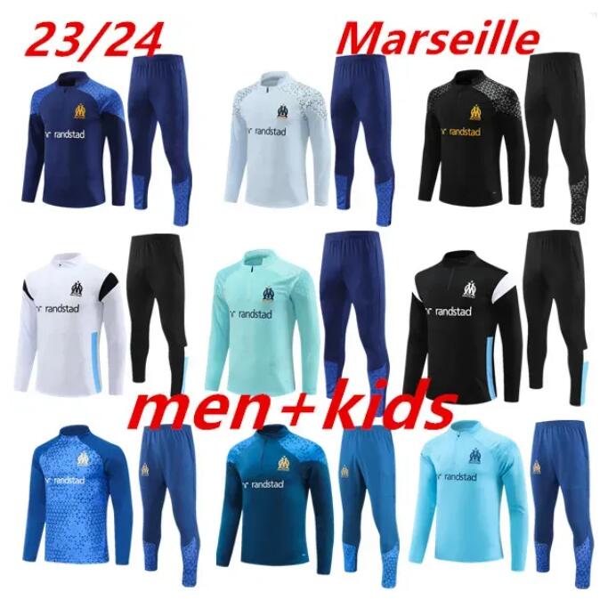 23 24 kids and adult tracksuit MILIK PAYET Marseilles survetement Training suit veste maillot 2023 2024 Olympique OM man tracksuits football jogging set sports