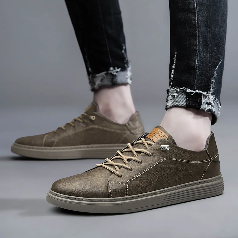 Italian Genuine Leather Casual Lace Up Oxford Outdoor Jogging Office Men's Dress Shoes Large Size 36-47 231201