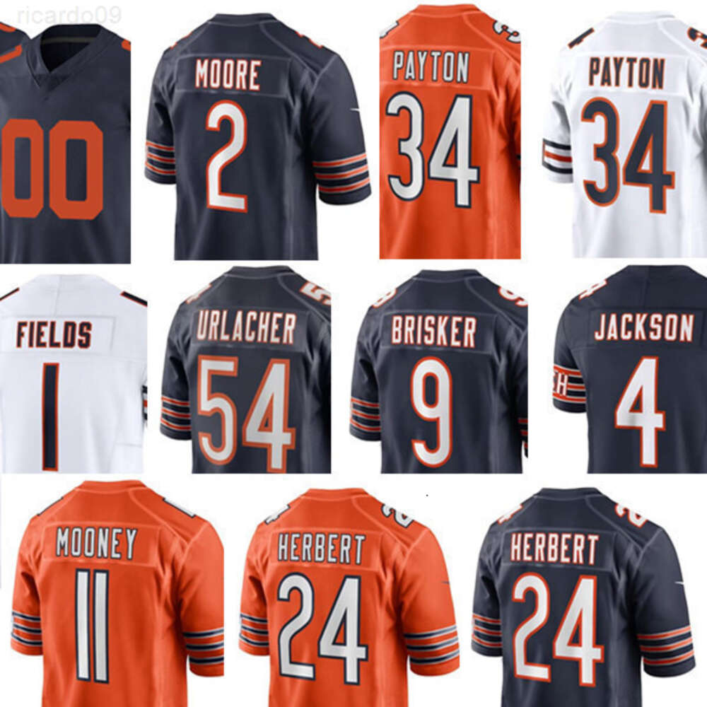 Colston Loveland Jersey Football Justin Fields Walter Payton Dick Butkus Caleb Williams DJ Moore D'Andre Swift Rome Odunze Cole Kmet Tremaine Edmunds Cairo Santos