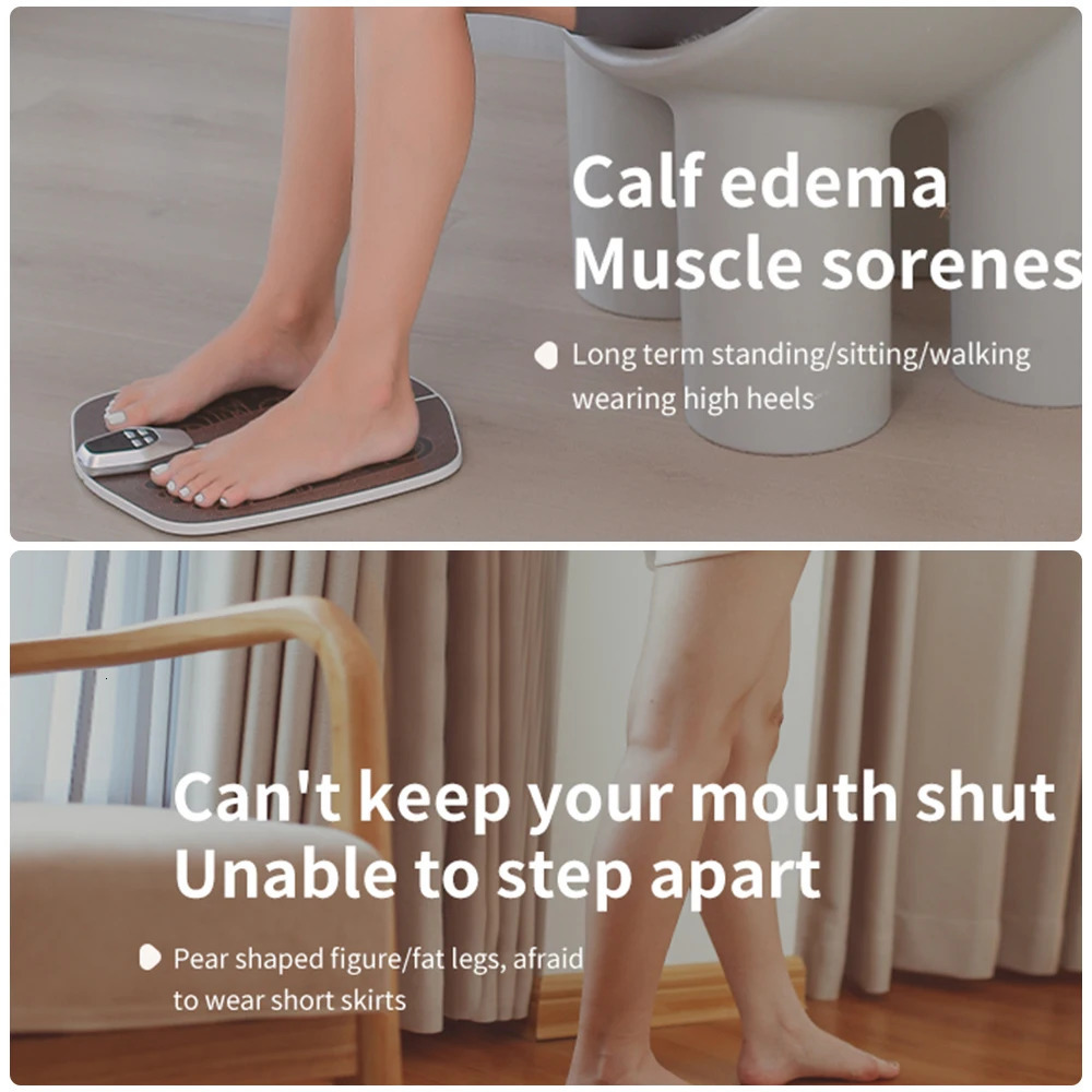 Foot Massager Electric EMS Muscle Stimulation Pad 8 Modes 32 Levels of Strength Folding Relieve Pressure Massage Mat 231202