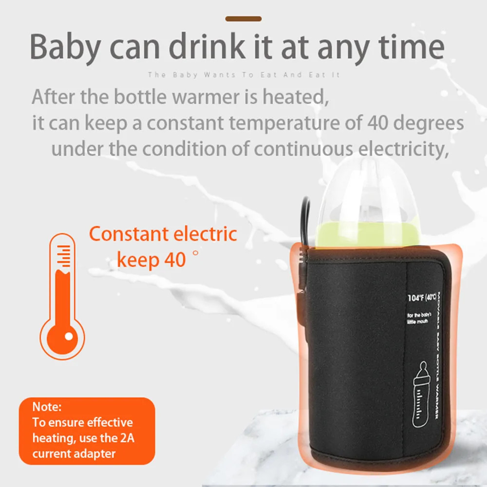 Bottle Warmers Sterilizers# Portable USB Bottle Warmer Travel Milk Heat Keeper Car Baby Bottle Warmer Bottle Heating Bag for Breastmilk and Formula 23