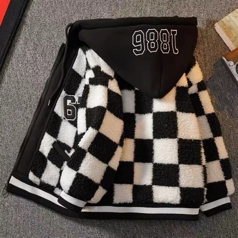 Down Coat 2023 Boys Girls Outerwear Winter Children Fashion Thick Baseball Uniform Jacket Baby Kids Warm Lamb Coats Clothing Teens Tops 231202