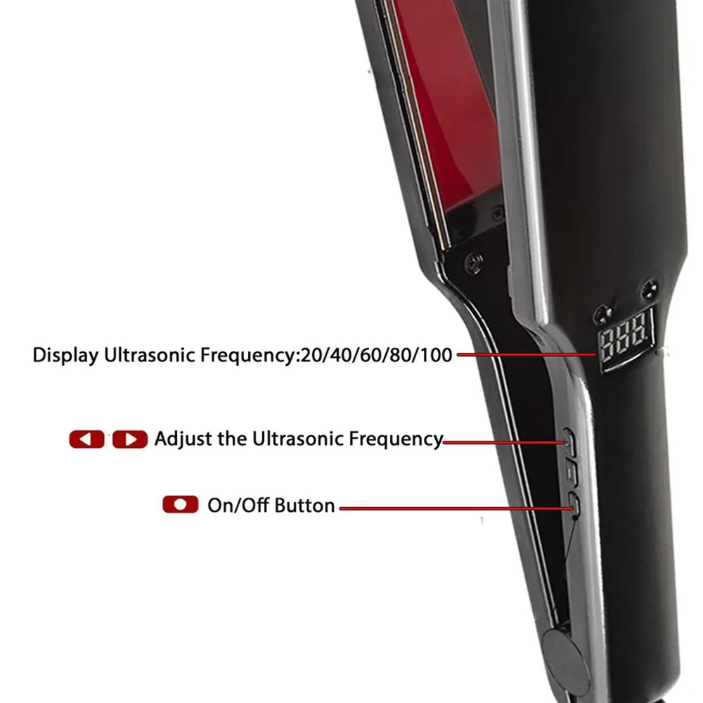 Hair Straighteners Professional Cold Hair Straightener Infrared and Ultrasonic Salon Care Treatment for Frizzy Dry Recovers Damage Flat Iron LED 23120