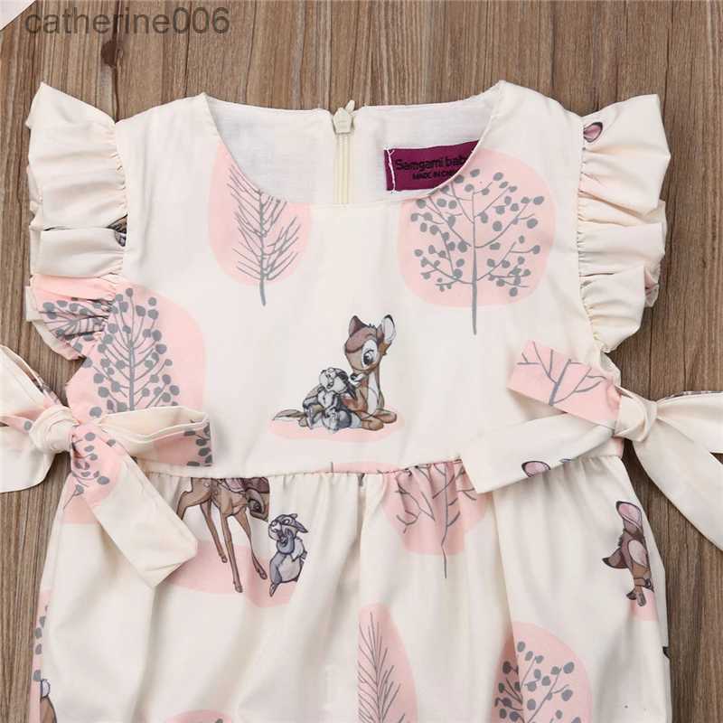Clothing Sets 0-24M Summer Clothing Baby Girl Deer Flower Cotton Soft Romper Girls Jumpsuit Fashion Infant ClothesL231202