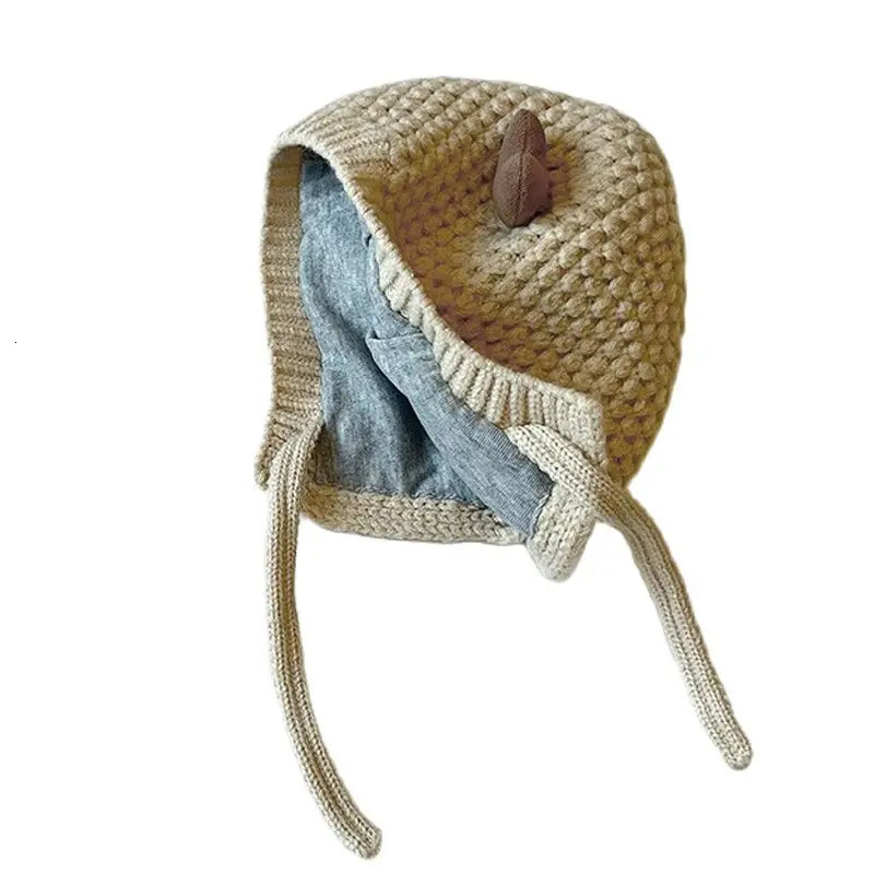 Caps Hats Korean Style Autumn Winter Unisex Cute Pompom Cotton Earflap Caps For born Toddler Kids Girls Cap Baby Boy Hats Beaine Bonnet 231202