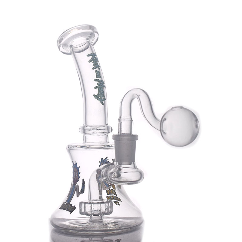 1pcs Small Oil Dab Rigs 7 Inch Hookahs Thick Matrix Showerhead Perc Percolator Glass Beaker Bongs 14mm Female Bubbler Water Pipes with Glass Oil Burner Pipe
