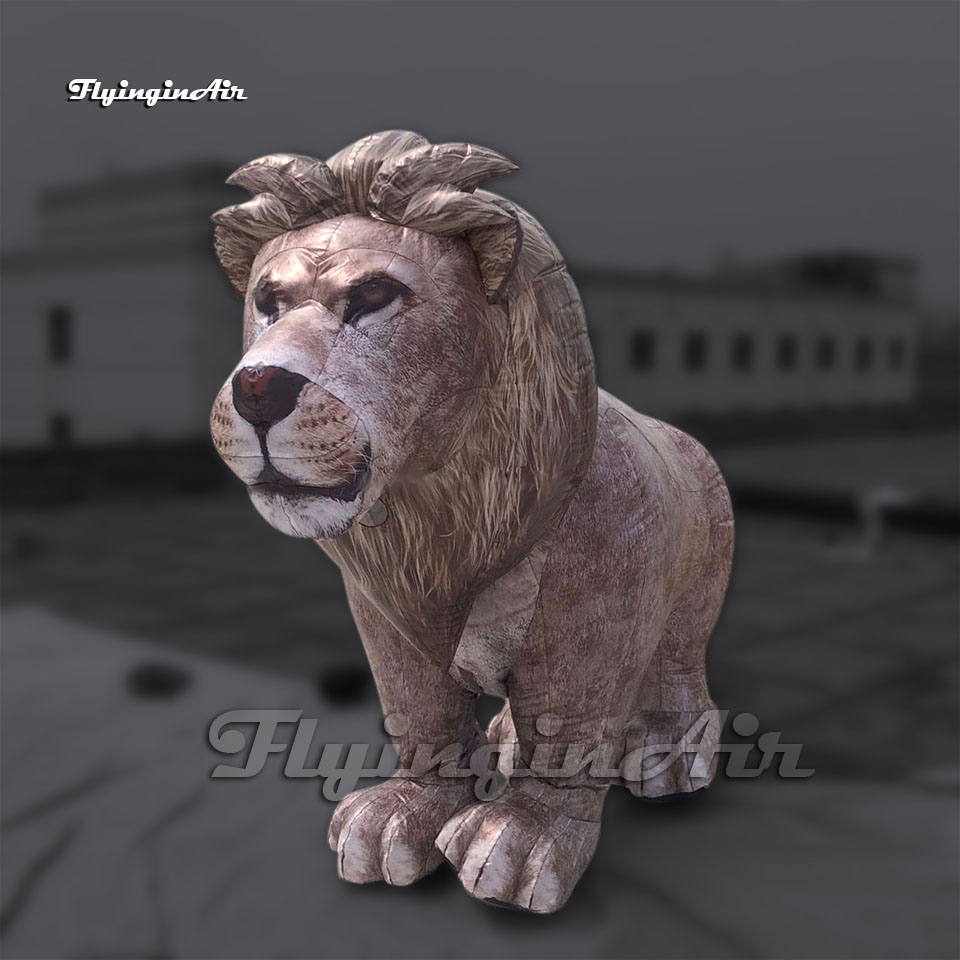 Circus Parade Performance Walking Inflatable Lion Cosplay Costume Fancy Dress Wearable Blow Up Animal Mascot Suit For Stage Show