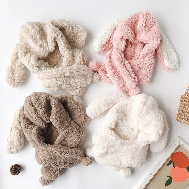 Caps Hats Winter Warm Girl Boy Hat Kids est Style Cute Hooded Scarf Children Knitted Wool Caps Hats Five Colors For Baby 231202