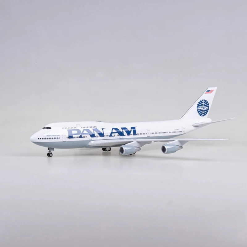 Die Cast Airplane 1150 Scale 47cm Boeing 747 PAN AM Model with Light Wheel Resin Plane Collection S25107