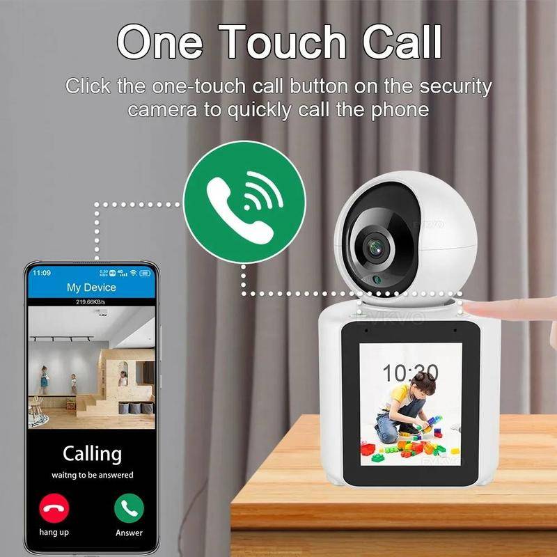 WIFI Camera dual Camera with 2.8 Inch Screen 1080P Two way Audio AI Video Call Baby Monitor CCTV Surveillance camera