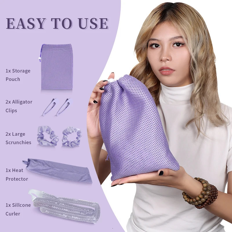 Hair Rollers Low Heat Hair Curler Gel Beads Curling Rod Sleep Soft Hair Rollers Heatless Lazy Curls Hair Styling Tools For All the Hair Types 231202