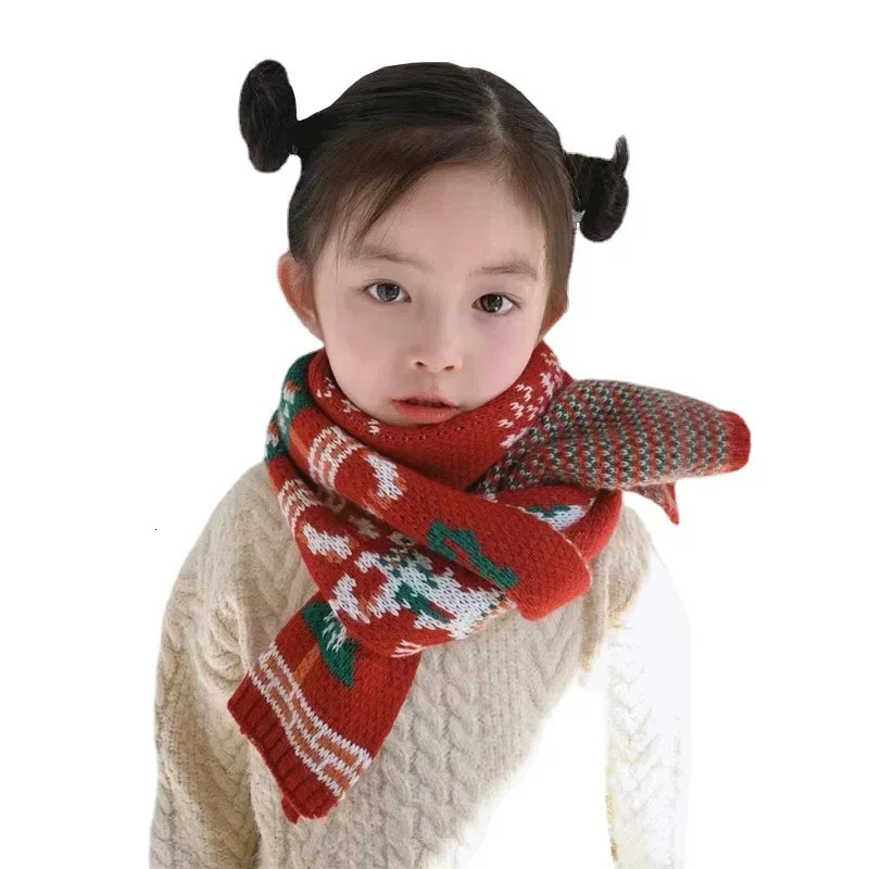 Scarves Wraps Christmas Scarf Winter Baby Scarf for Girls Boys Children Scarves Kids Mom Red Mufflers Long Warm Women Shawl Wrap Neck Warmer 231202