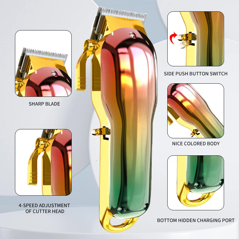 Hair Trimmer GeZhou Professional Classic Oil Head Gradient Electric Hair Clipper Engraving Push madeshow Wireless Hair Trimmer Barber Salon 231202