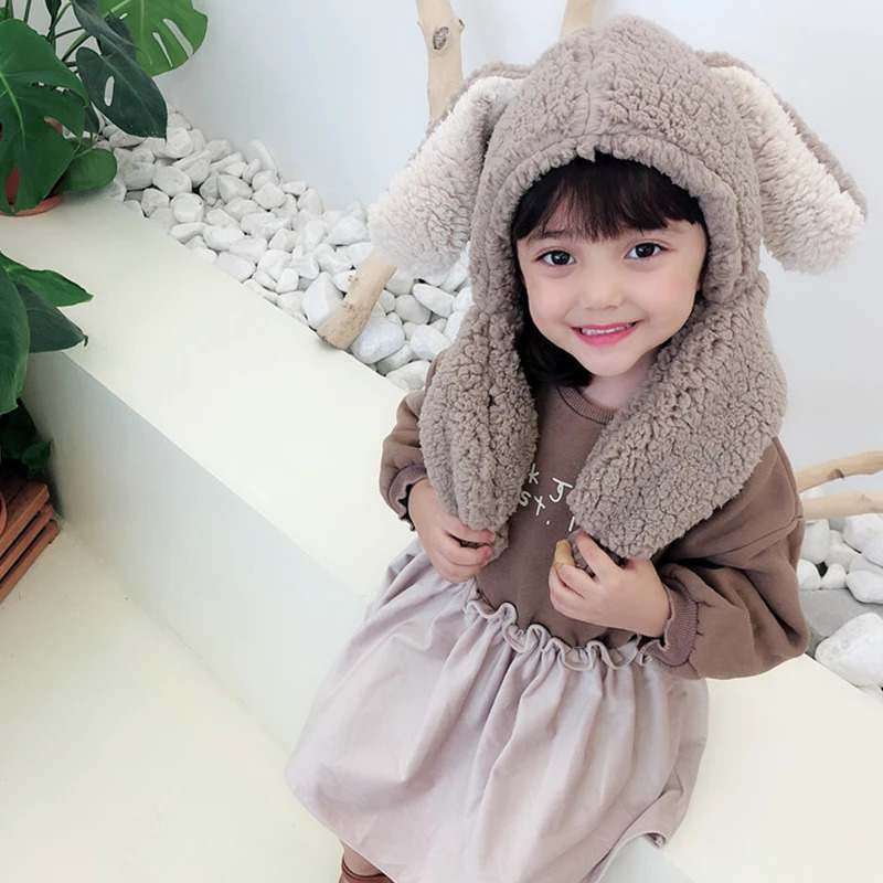 Caps Hats Winter Warm Girl Boy Hat Kids est Style Cute Hooded Scarf Children Knitted Wool Caps Hats Five Colors For Baby 231202