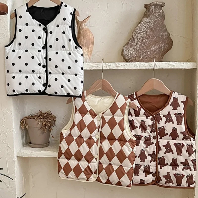 Waistcoat Autumn Baby Grils Clothes Boys Sleevless Jacket Toddler Winter Waistcoats Kids Single Breasted Duck Down Vest Coat Child Outwear 231202