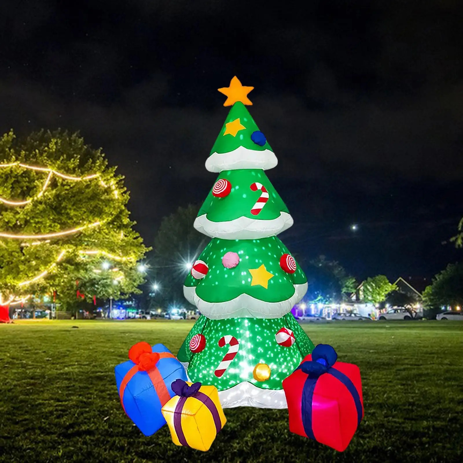 Christmas Decorations Inflatable Tree Funny Decoration with Light Ornament Luminous for Winter Outdoor Lawn Festival Outside 231202